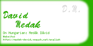 david medak business card